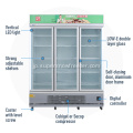 市販のファン冷却垂直ガラスドアディスプレイ冷凍庫